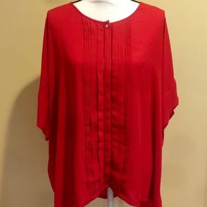 Dana Buchman Red Flowy Blouse